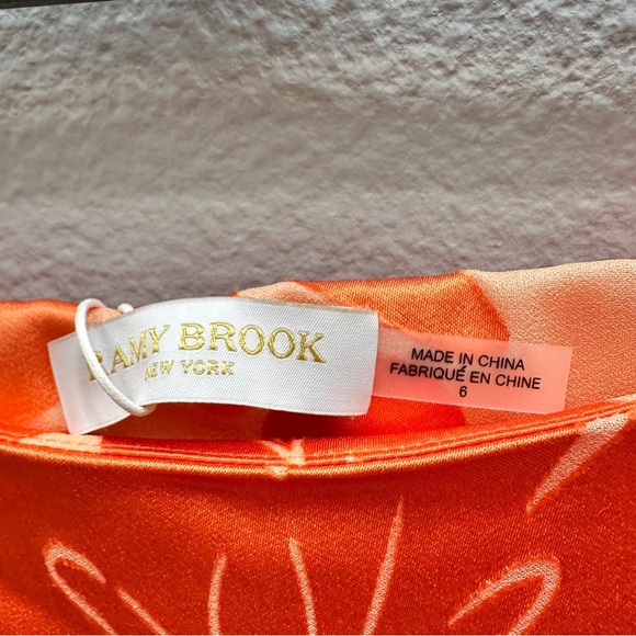 Ramy Brook Skirt Size 6 Orange A-Line Elisa Floral Ruffled Lined Fashion Style - Picture 10 of 11